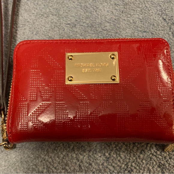 Michael Kors Red Patent Wristlet - Picture 2 of 7